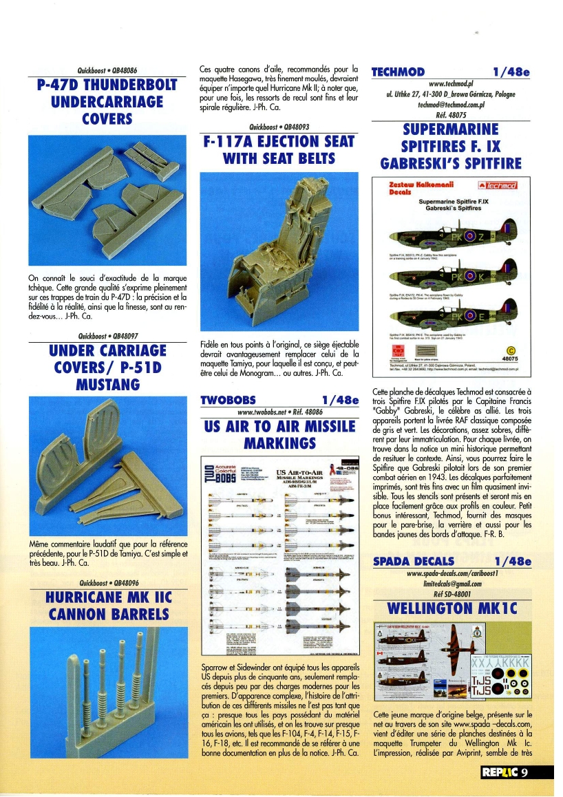 Replic 190 - Potez 540, Me-109, F-100, Curtiss H-75